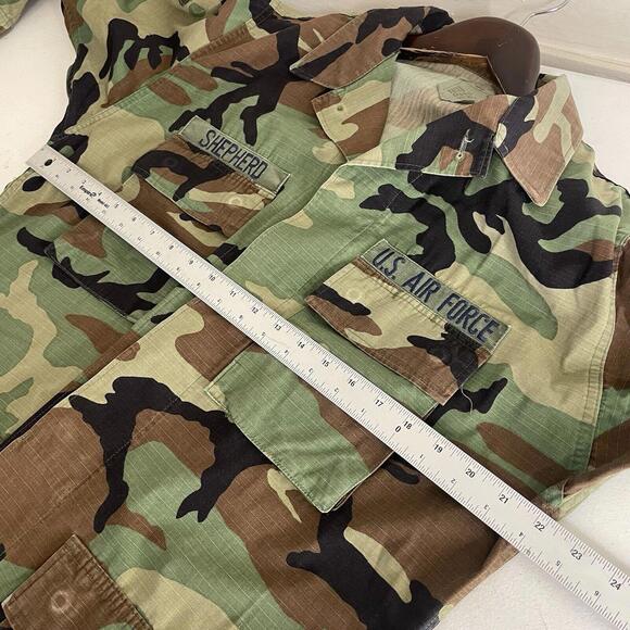 Vintage US Air Force‎ Woodland Camo Jacket Shirt Military Uniform Men Sz Medium - Picture 5 of 7